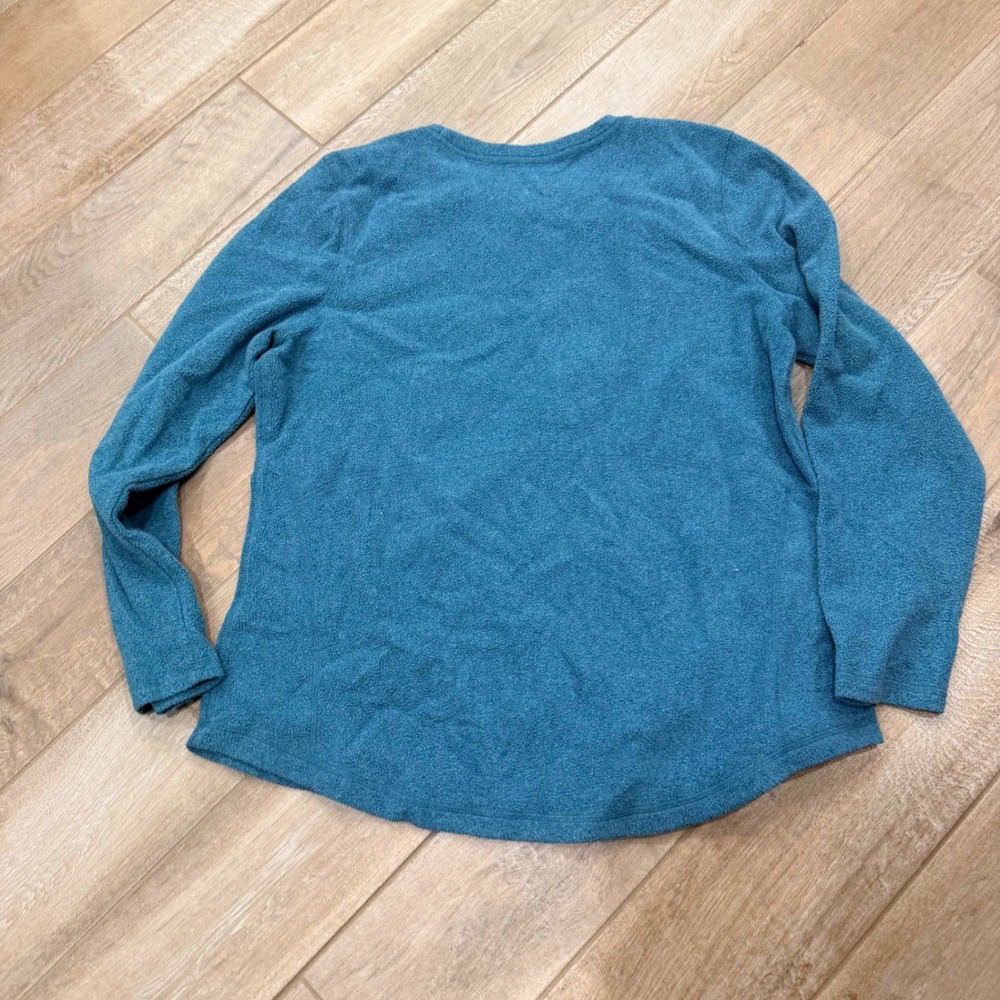 Tek Gear Essential Gear Womens XXL Teal Blue Long Sleeve Fleece Crewneck Top - Picture 3 of 3